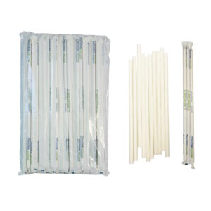 100pcs Biodegradable Straws - White - Clear Biodegradable Pack and Individually Wrapped