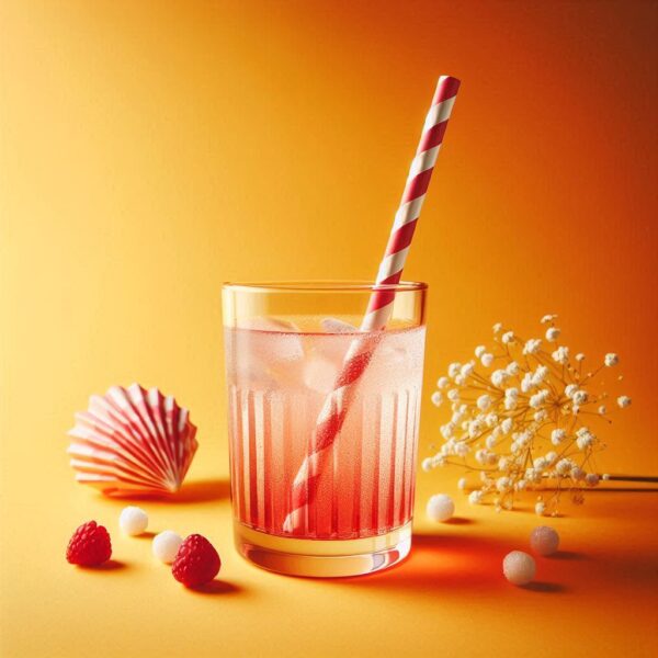 50pcs Biodegradable Straws - Red and White - Unwrapped - Image 3