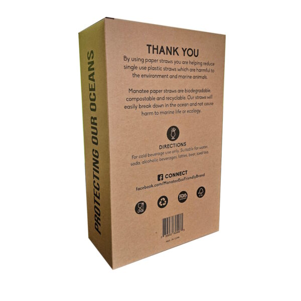 200pcs Biodegradable Straws - Green and White - Individually Wrapped - Image 4
